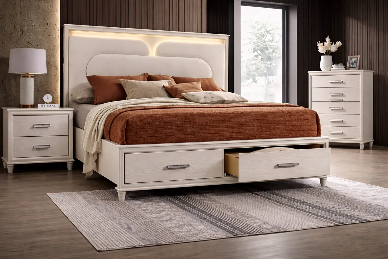 Imperial Halo LED storage bed