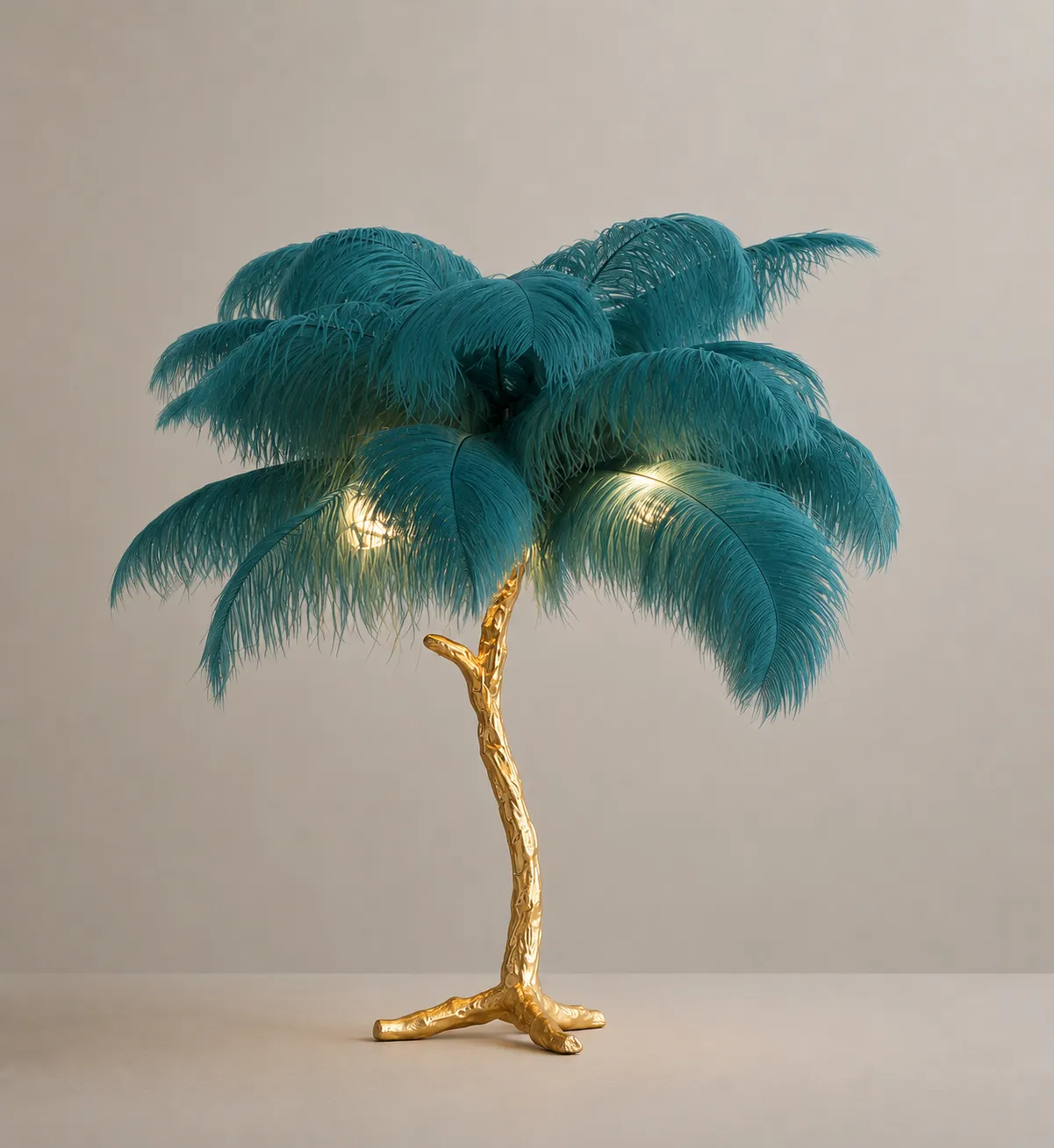 Feather table lamp